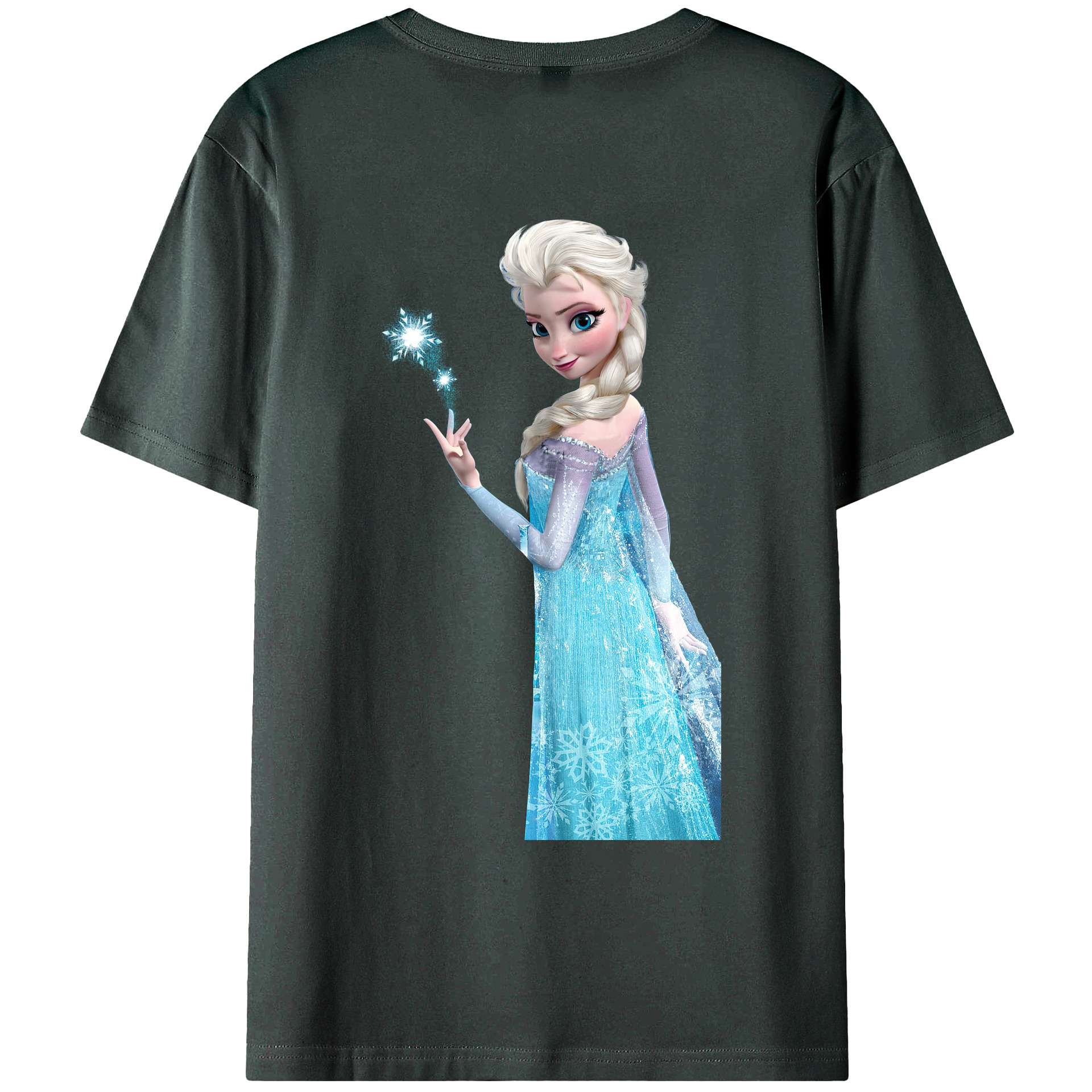（画像用） アナと雪の女王 アンナ エルサ Frozen Anna Elsa 綿100％ メンズ半袖Tシャツ（バックプリント） 通気性